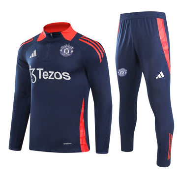 Manchester United half-pull training jersey (dark blue) - 2024-2025