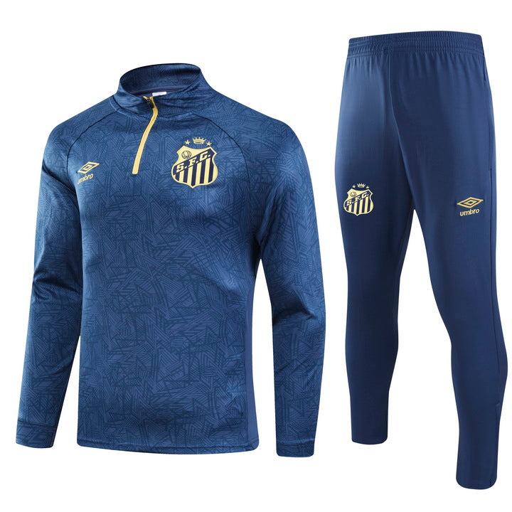 Santos Half Pull Training Jersey (Dark Blue) - 2024-2025