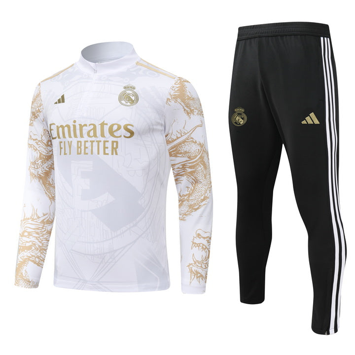 Real Madrid Half Pull Training Jersey (White) Special Edition - 2024-2025