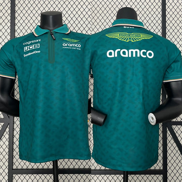 2024 F1 Aston Martin Racing Team Short Sleeve POLO Shirt Racing Suit