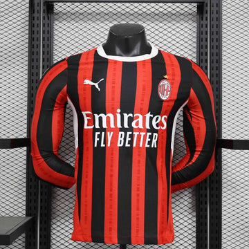 24-25 AC Milan Home Long Sleeve Jersey Player Version