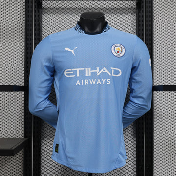 24-25 Manchester City Home Long Sleeve Player Edition Football Jersey
