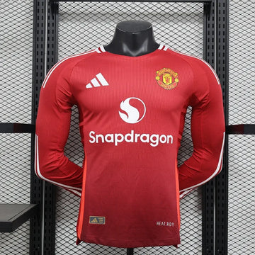 24-25 Manchester United Home Long Sleeve Player Edition Football Jersey