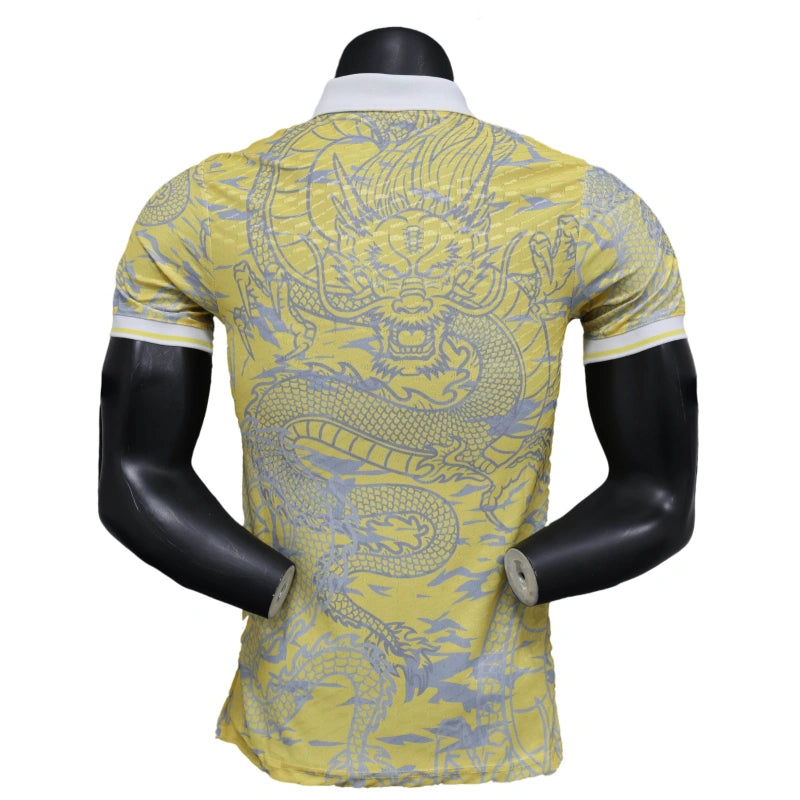 Real Madrid Men's Polo Shirt Dragon Yellow Jersey 25-26