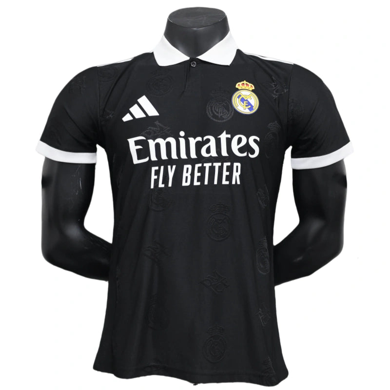 Real Madrid Mens Polo Shirt Black 25-26