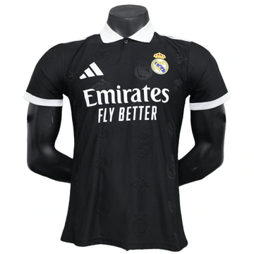 Real Madrid Mens Polo Shirt Black 25-26