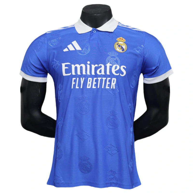 Real Madrid Mens Polo Shirt Blue 25-26
