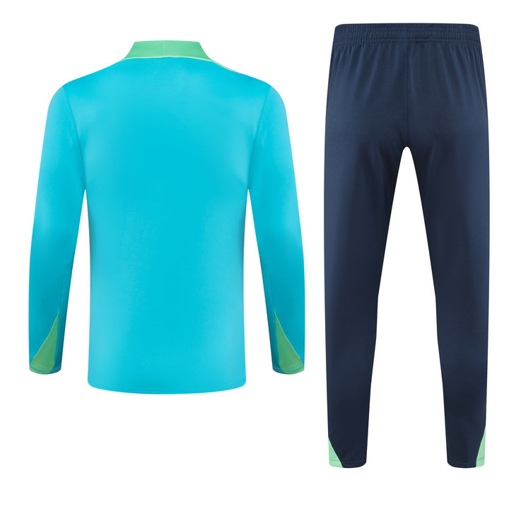Brazil Half-Pull Training Jersey (Green) - 2024-2025