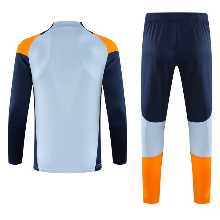 Real Madrid Half Pull Training Jersey (Light Blue) - 2024-2025