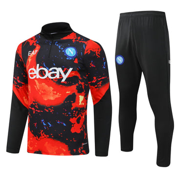 Naples half-pull training jersey (red and black) - 2024-2025