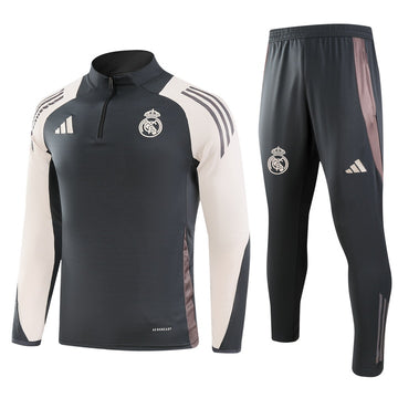 Real Madrid Half-Pull Training Jersey (Dark Grey) - 2024-2025