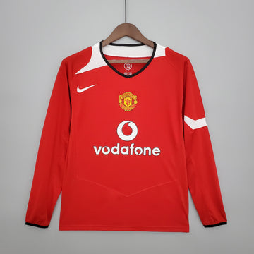 Retro Manchester United home long sleeve jersey 2004-06