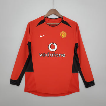 Retro Manchester United home long sleeve jersey 2002-04
