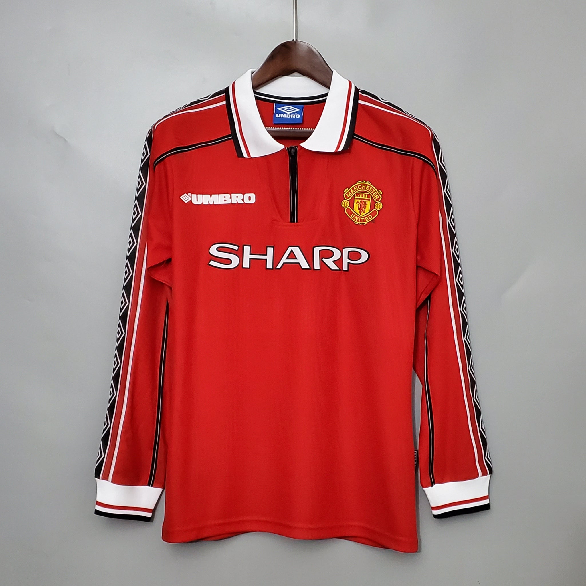 Retro Manchester United home long sleeve jersey 1998-99