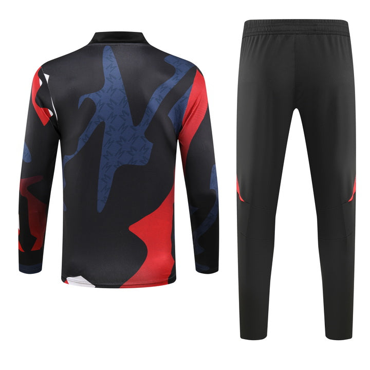 Manchester United Half-Pull Training Jersey (Red, Blue and Black) - 2024-2025