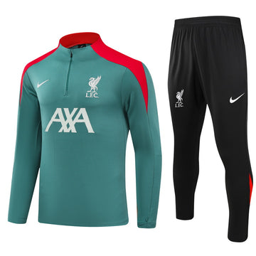 Liverpool half-pull training jersey (green) - 2024-2025