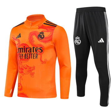 Real Madrid Half Pull Training Jersey (Orange) - 2024-2025