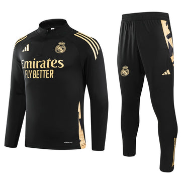 Real Madrid Half Pull Training Jersey (Black) - 2024-2025