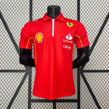 2024 F1 Ferrari Team Polo Shirt Short Sleeve Racing Suit