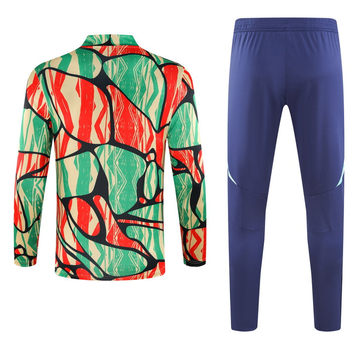 Arsenal Half Training Jersey (Inkjet Red and Green) - (Long Sleeve + Long Pants) 2024-2025