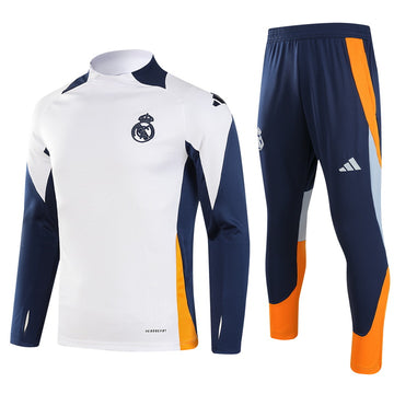 Real Madrid Half Pull Training Jersey (White) - 2024-2025