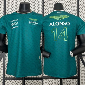 2024 F1 Aston Martin Racing 14 short sleeve crew neck racing suit