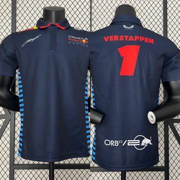 2024 F1 Red Bull Racing No. 1 Verstappen polo shirt short sleeve racing suit