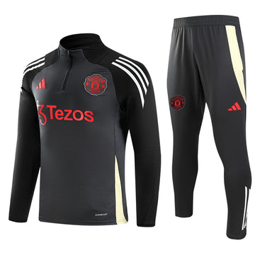 Manchester United half-pull training jersey (dark grey) - 2024-2025