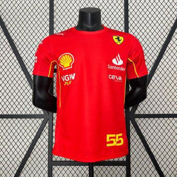 2024 F1 Ferrari Team No. 55 round neck short sleeve racing suit