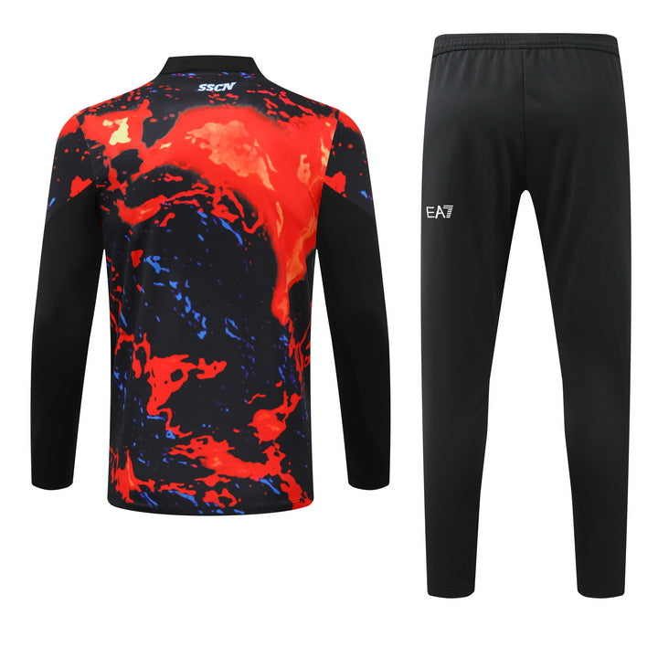 Naples half-pull training jersey (red and black) - 2024-2025