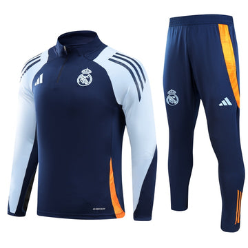 Real Madrid Half Pull Training Jersey (Dark Blue) - 2024-2025