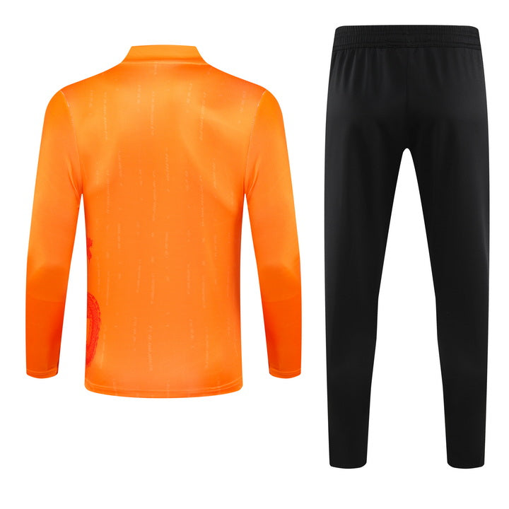 Real Madrid Half Pull Training Jersey (Orange) - 2024-2025