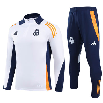 Real Madrid Half Pull Training Jersey (White) - 2024-2025