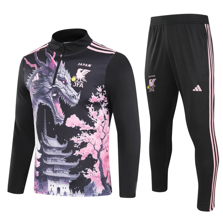 Japanese half-pull training clothes (black) - 2024-2025