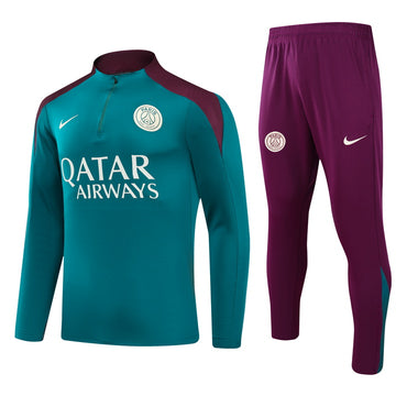 Paris Saint-Germain Half-Pull Training Jersey (Green) - 2024-2025
