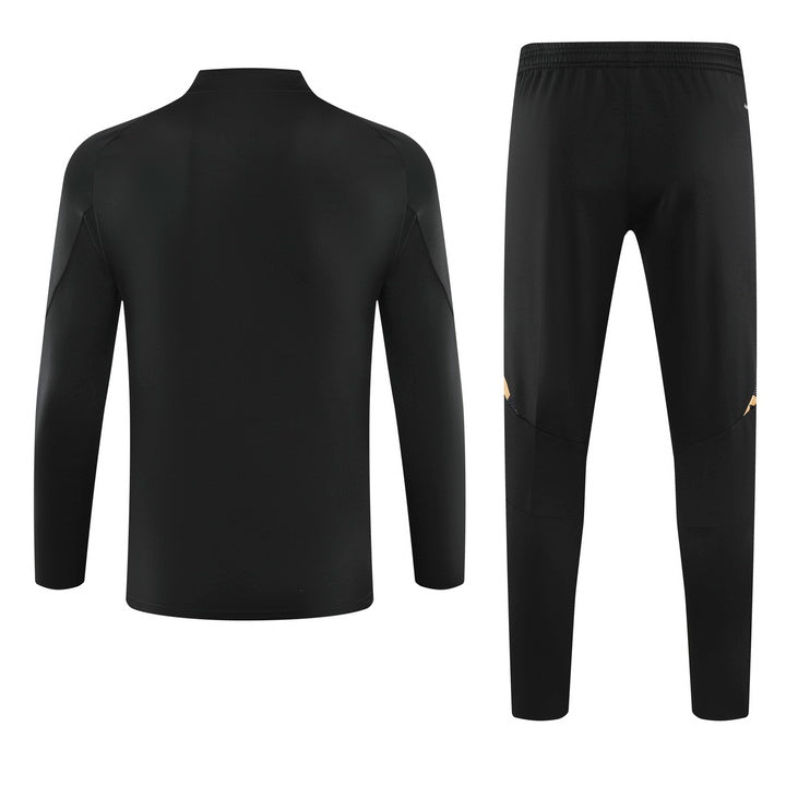 Real Madrid Half Pull Training Jersey (Black) - 2024-2025