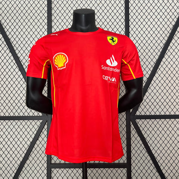 F1 Ferrari 2024 round neck short sleeve racing suit