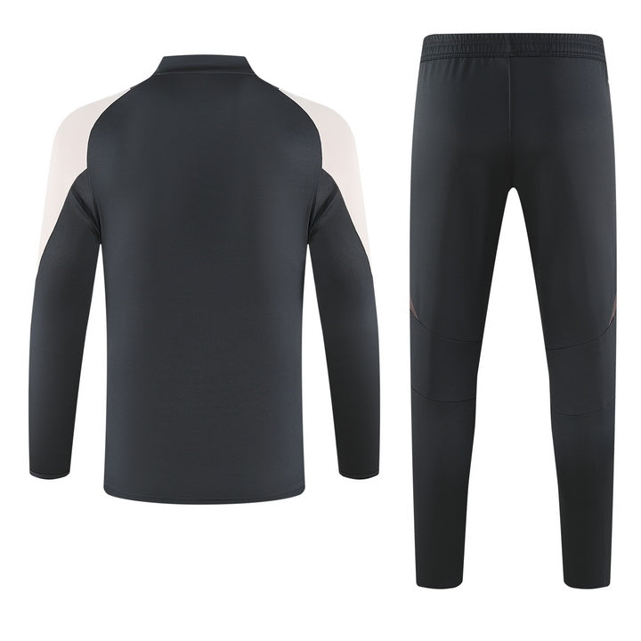 Real Madrid Half-Pull Training Jersey (Dark Grey) - 2024-2025