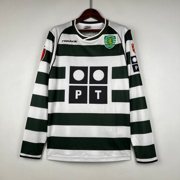Retro Sporting Lisbon home long sleeve Jersey 2001-03