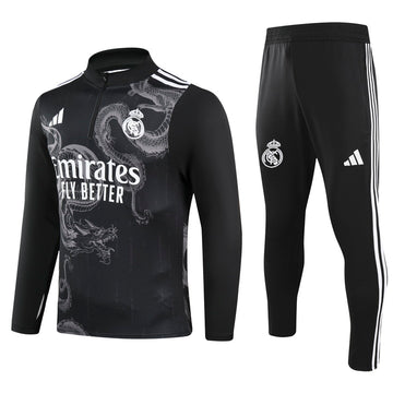 Real Madrid Half Pull Training Jersey (Black) Special Edition - 2024-2025
