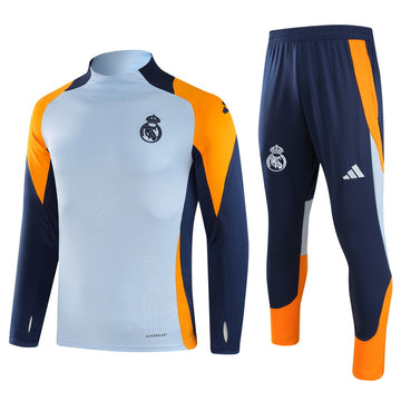 Real Madrid Half Pull Training Jersey (Light Blue) - 2024-2025