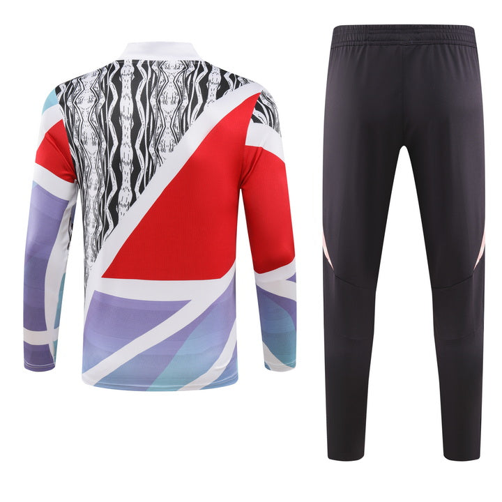 Arsenal Half Pull Training Wear （Red and Blue） Jersey 2024-2025