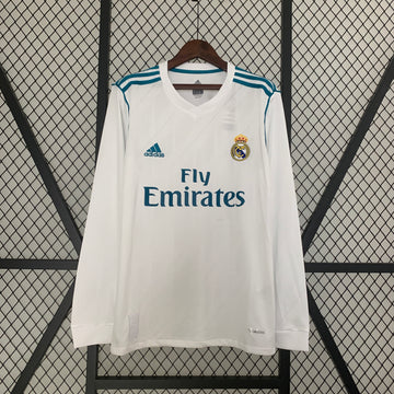 Retro Real Madrid home long sleeve Jersey 2017-18