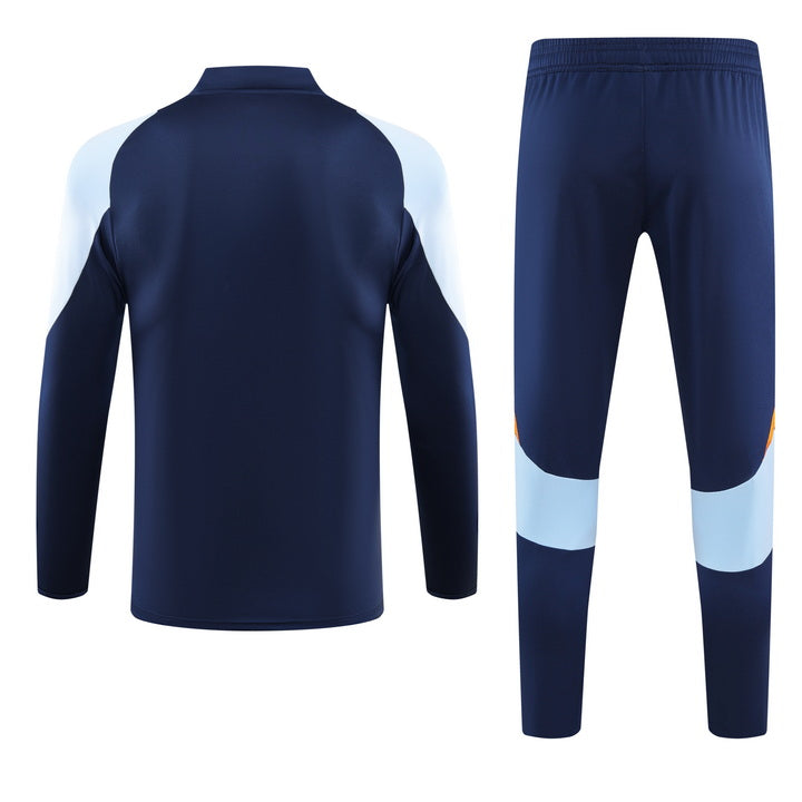 Real Madrid Half Pull Training Jersey (Dark Blue) - 2024-2025