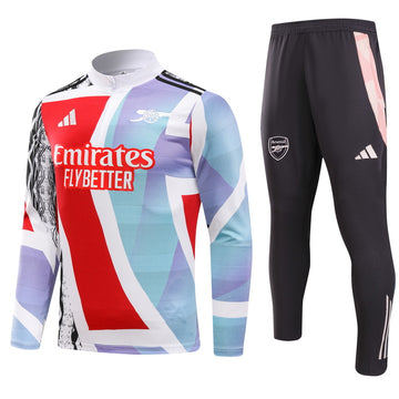 Arsenal Half Pull Training Wear （Red and Blue） Jersey 2024-2025